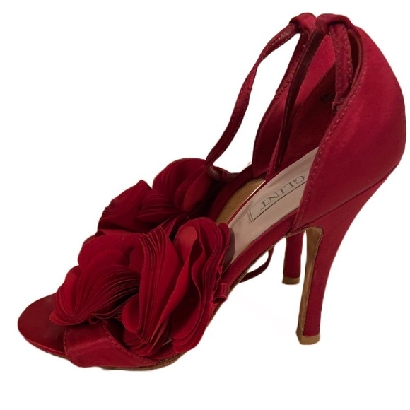 Glint Red Rosette High Heel Sandals – Size 6 - Picture 3 of 7
